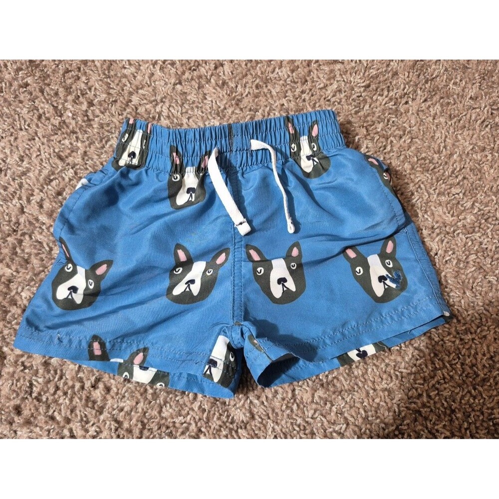 Blue rooster swim trunks size 3-6 months
